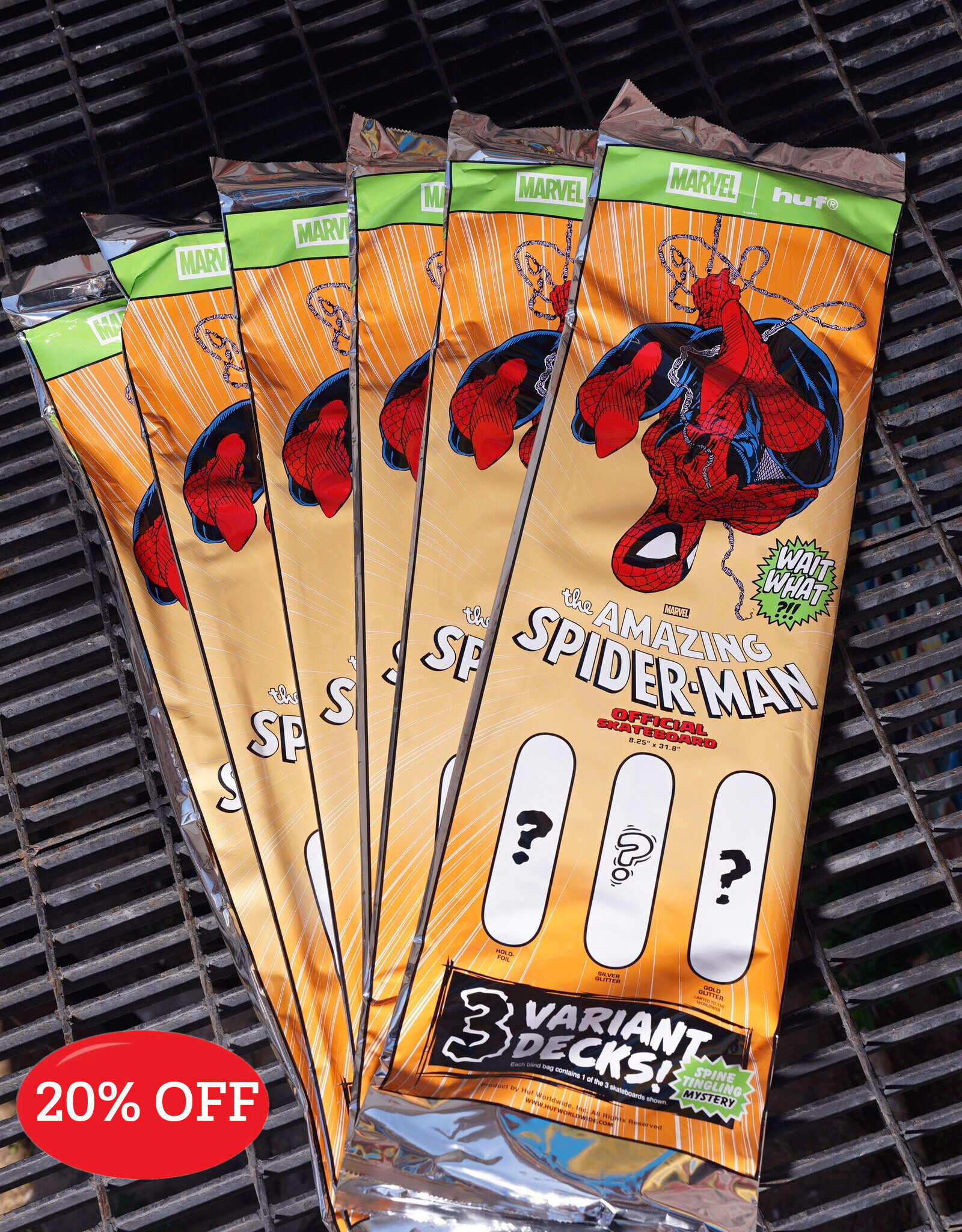 HUF Spiderman 321 Blind Bag Deck - 8.25