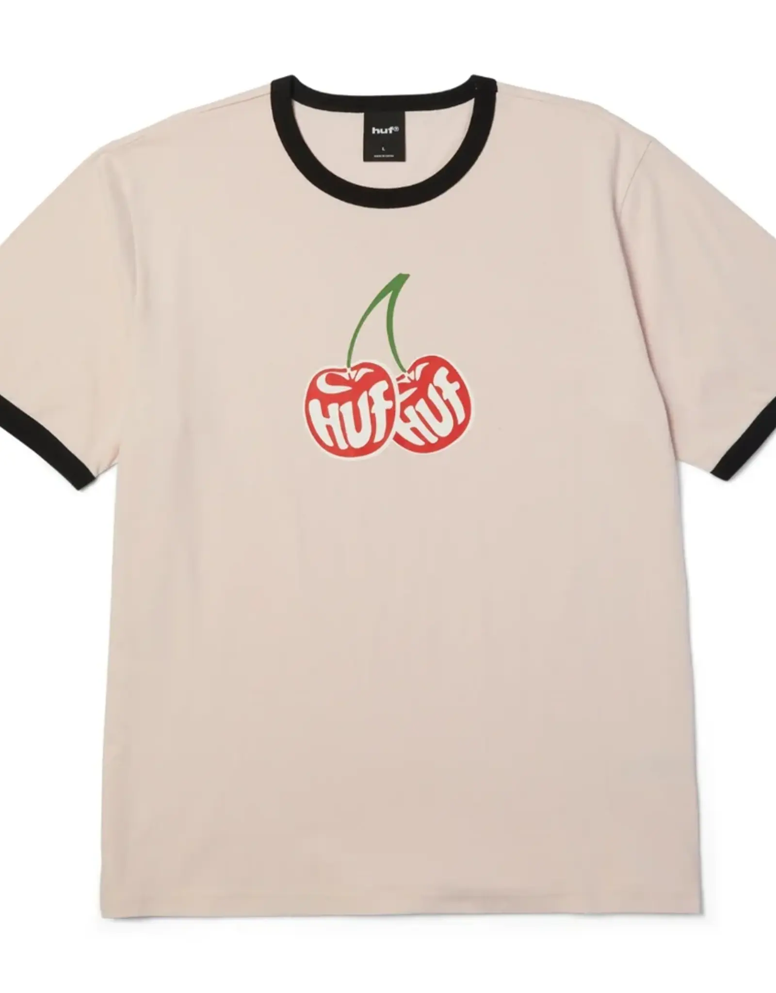 Cherries Ringer Tee - Dusty Pink