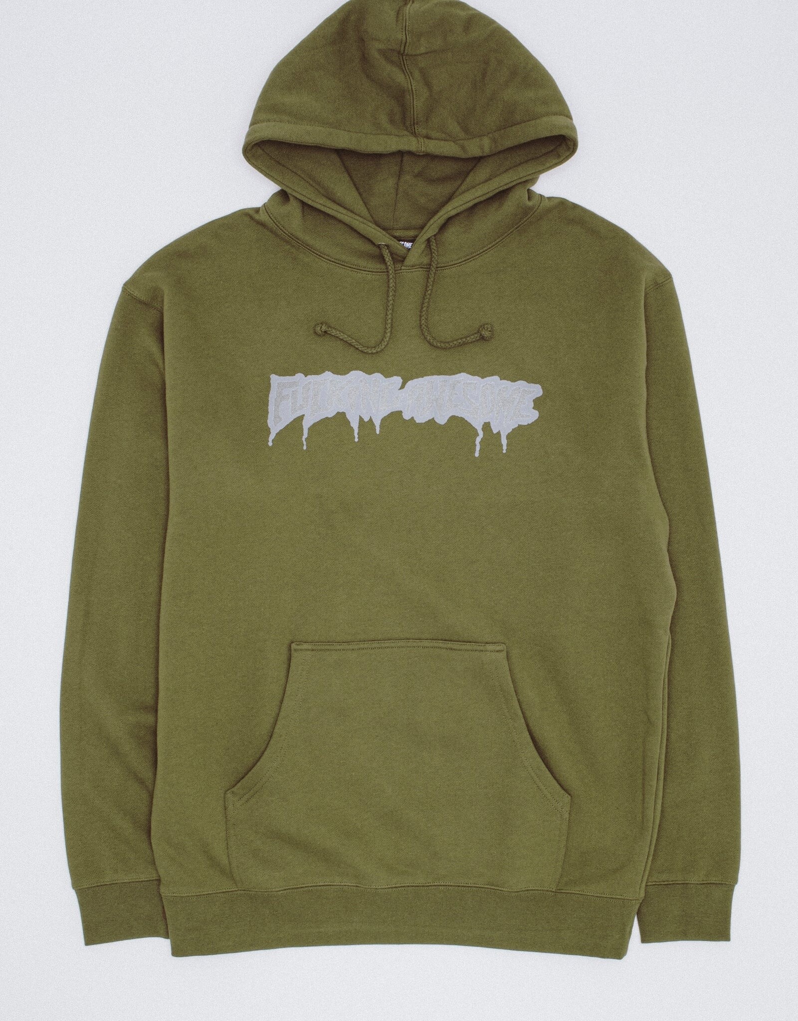 FUCKING AWESOME Reflective Drip Logo Hoodie - Army