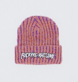 FUCKING AWESOME Reflective Stripe Beanie - Orange