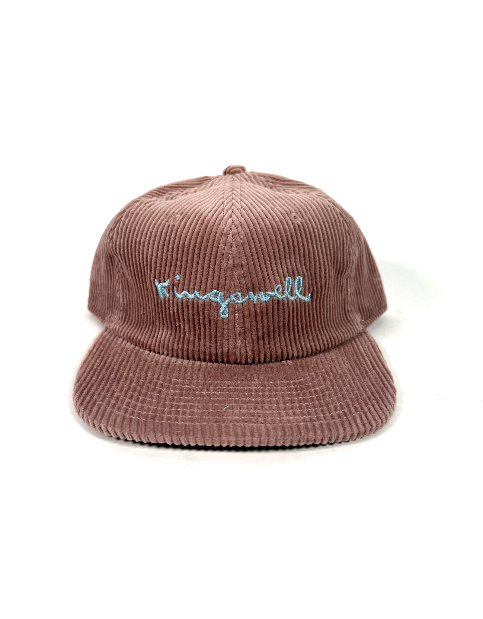 KINGSWELL Walt Script Cord Strapback Hat - Coral / Teal