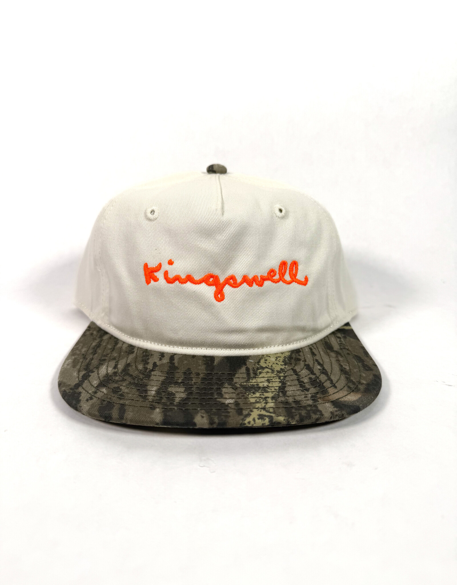 KINGSWELL Walt Script 2 Tone Strap Back Hat - White / Camo