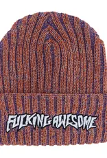 FUCKING AWESOME Reflective Stripe Beanie - Orange