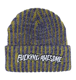 FUCKING AWESOME Reflective Stripe Beanie - Yellow