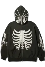 HUF Facehugger FZ Washed Hoodie - Vintage Black