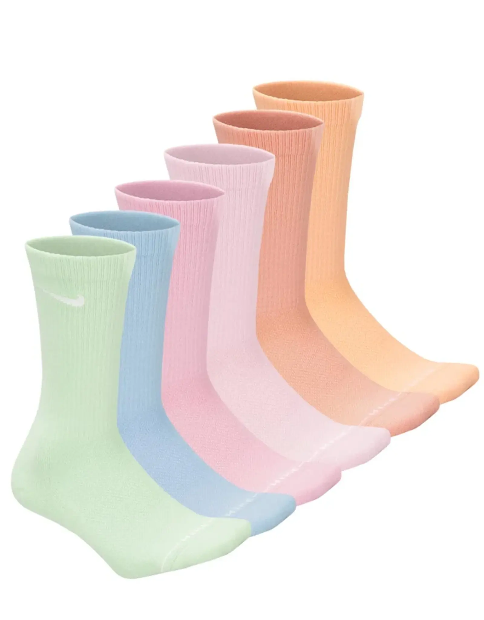 NIKE Everyday Elevated Crew Socks (6 Pk) - Pastel Multi Color