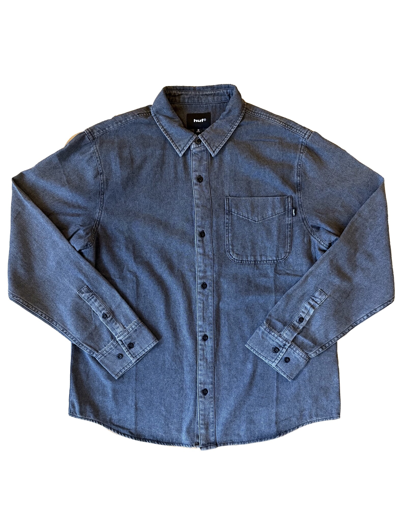 HUF Carson Overdyed Denim L/S Shirt - Black