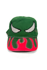 LAUDI LIVES Beast Distressed Hand Painted Snapback Hat - Green / Pink