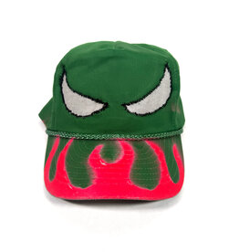 LAUDI LIVES Beast Distressed Hand Painted Snapback Hat - Green / Pink