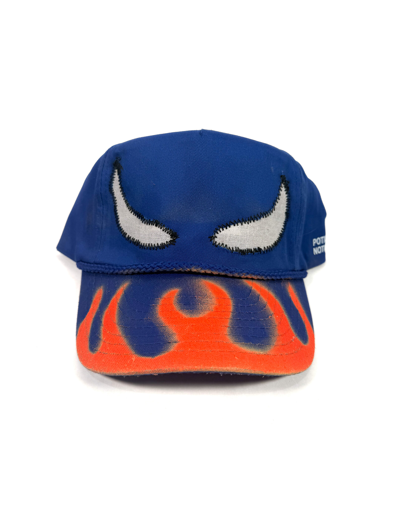 LAUDI LIVES Beast Distressed Hand Painted Snapback Hat - Blue / Orange