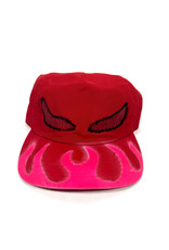 LAUDI LIVES Beast Distressed Hand Painted Snapback Hat - Red / Pink