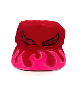 LAUDI LIVES Beast Distressed Hand Painted Snapback Hat - Red / Pink