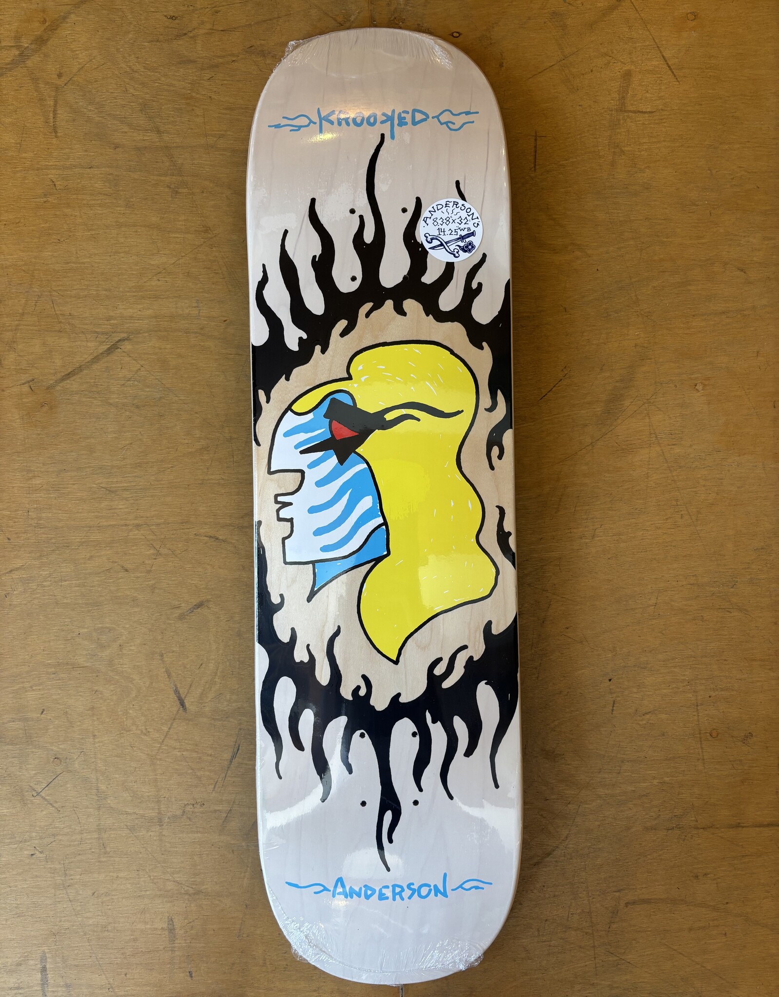 KROOKED Manderson Pink Flame Pro Deck - 8.38