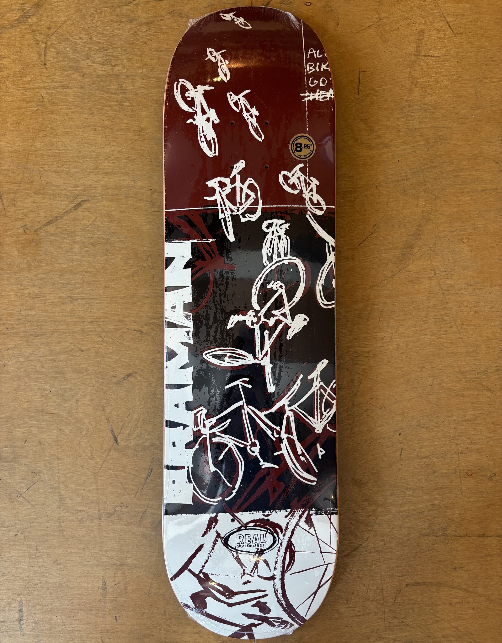 REAL SKATEBOARDS Patrick Praman Bike Purgatory Pro Deck - 8.25