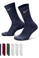NIKE Everyday Elevated Crew Socks (6 Pairs) - Multi Blue / Red