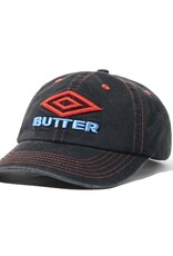 BUTTER GOODS x Diamond Logo 6 Panel Cap - Washed Black