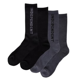 INDEPENDENT Baseline 2-Pack Crew Socks - Black / Charcoal