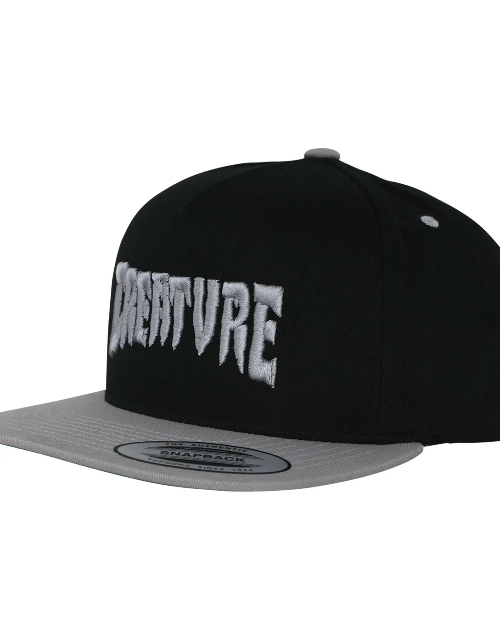 CREATURE Mono Logo Snapback Hat - Black / Silver