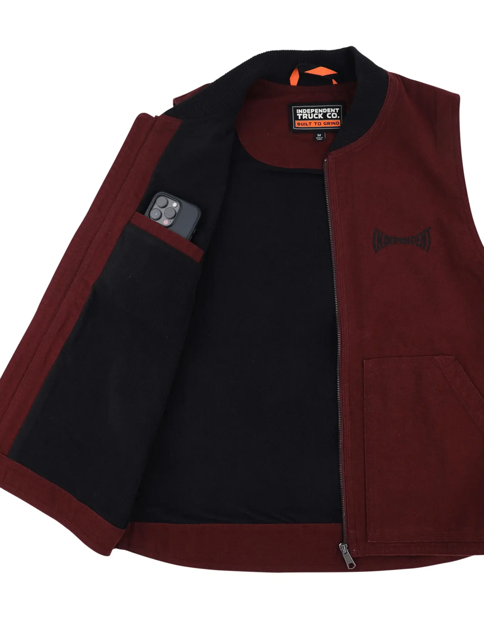 INDEPENDENT Built to Grind Work Vest - Deep Burgundy