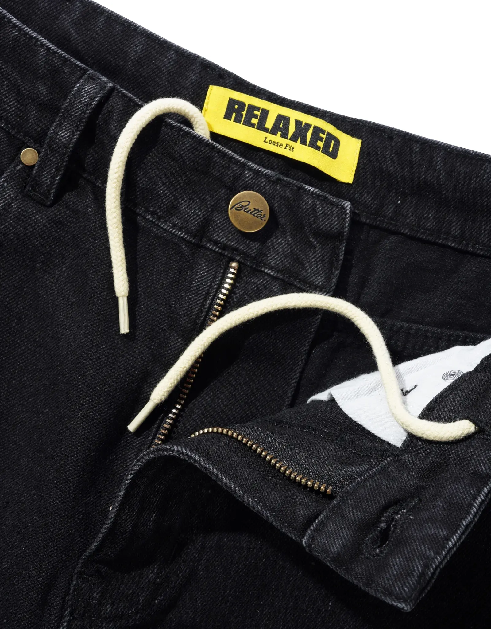 BUTTER GOODS Relaxed Denim Jeans - Flat Black