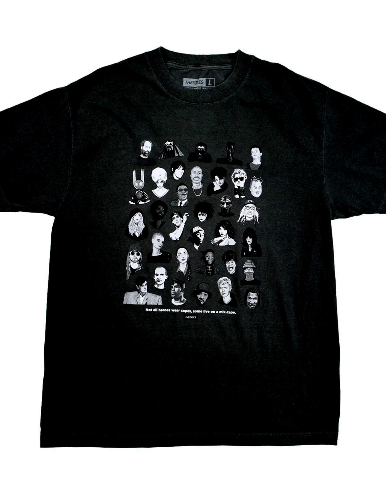 THEORIES Mixtape Tee Garment Dyed - True Black