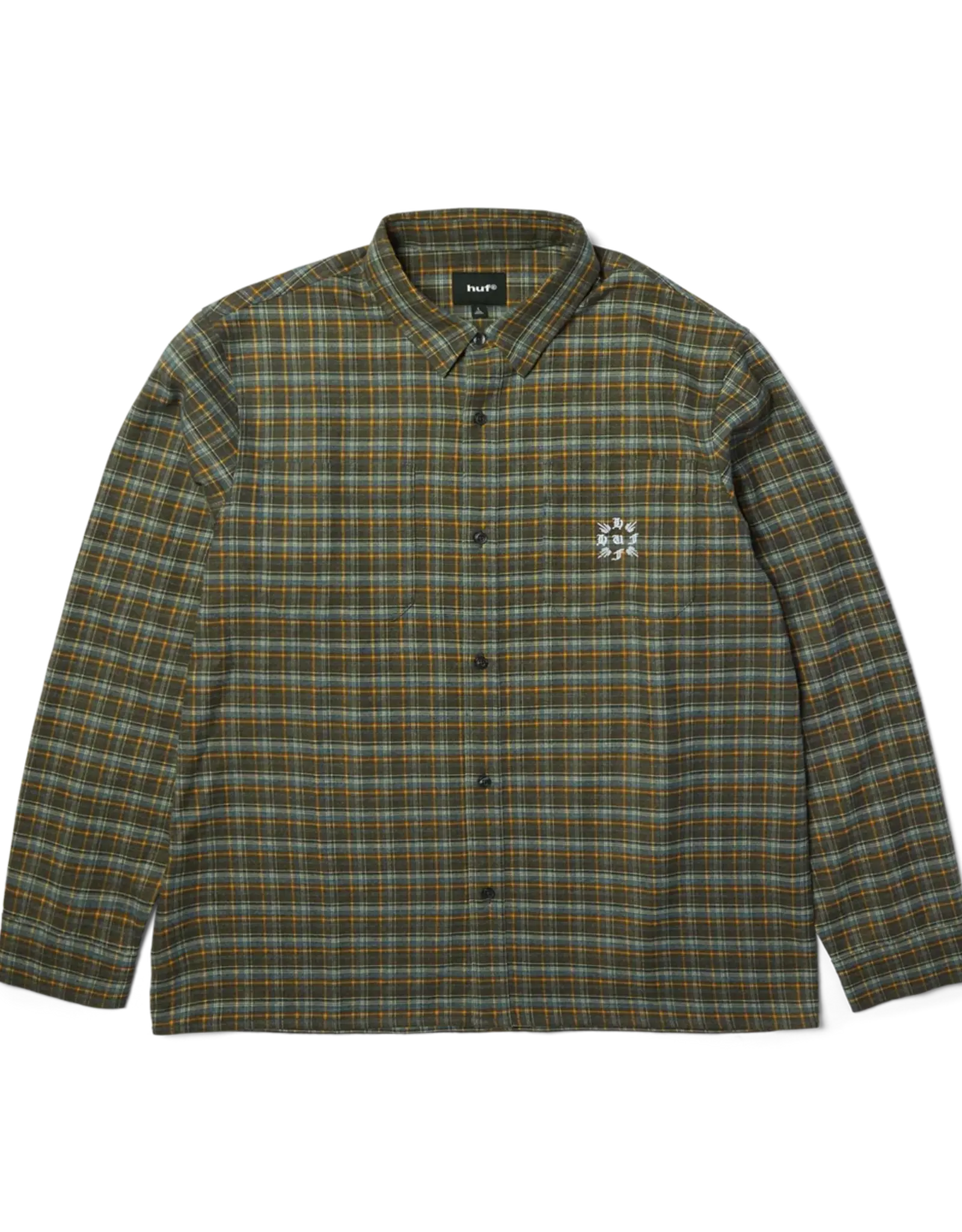 HUF Cross Plaid L/S Flannel Shirt - Slate Blue