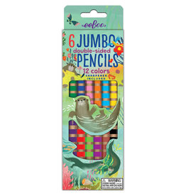 eeBoo Otters at Play 6 Jumbo Double Pencils