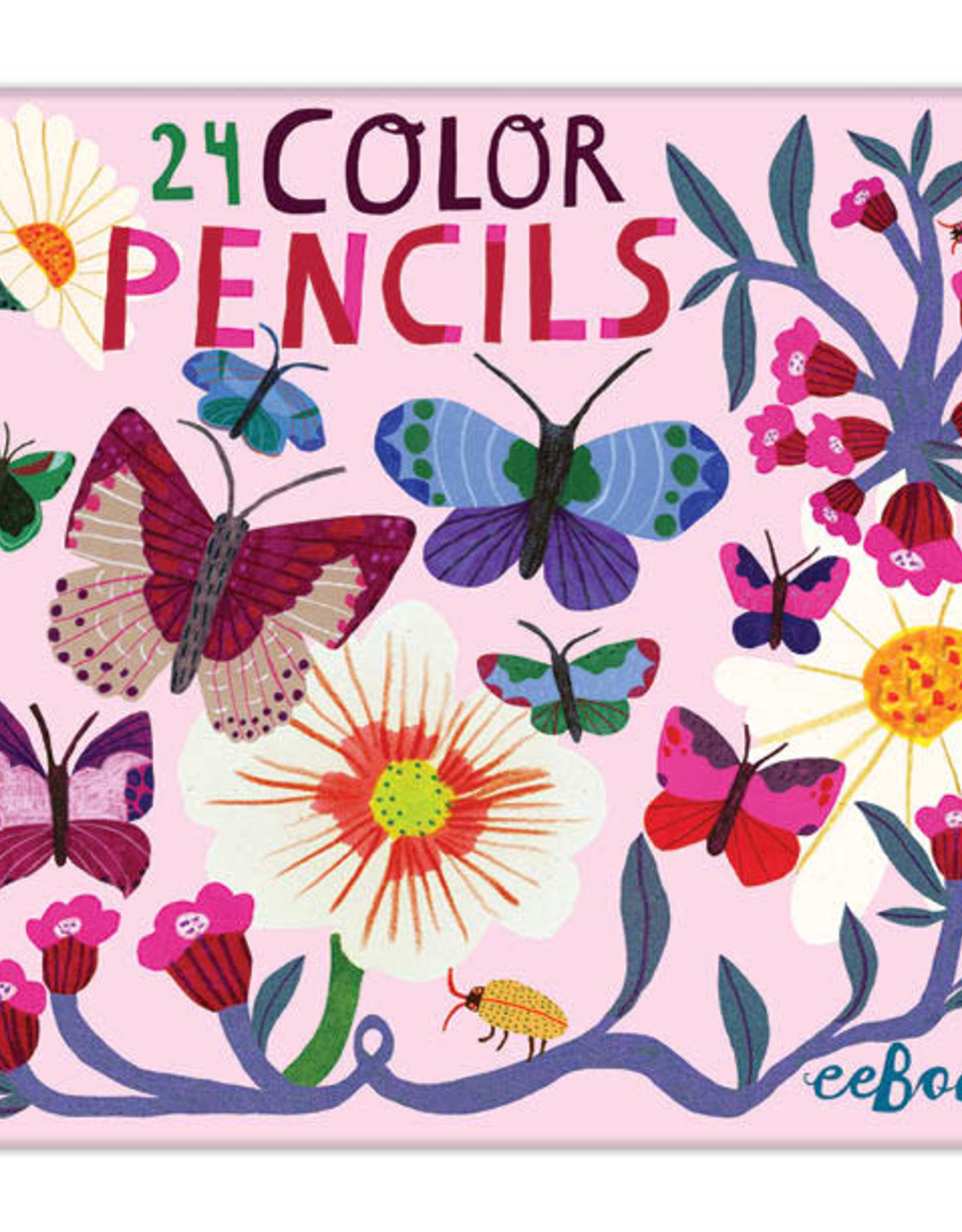 Download Butterflies And Flowers 24 Color Pencil Tin Box Allison Wonderland