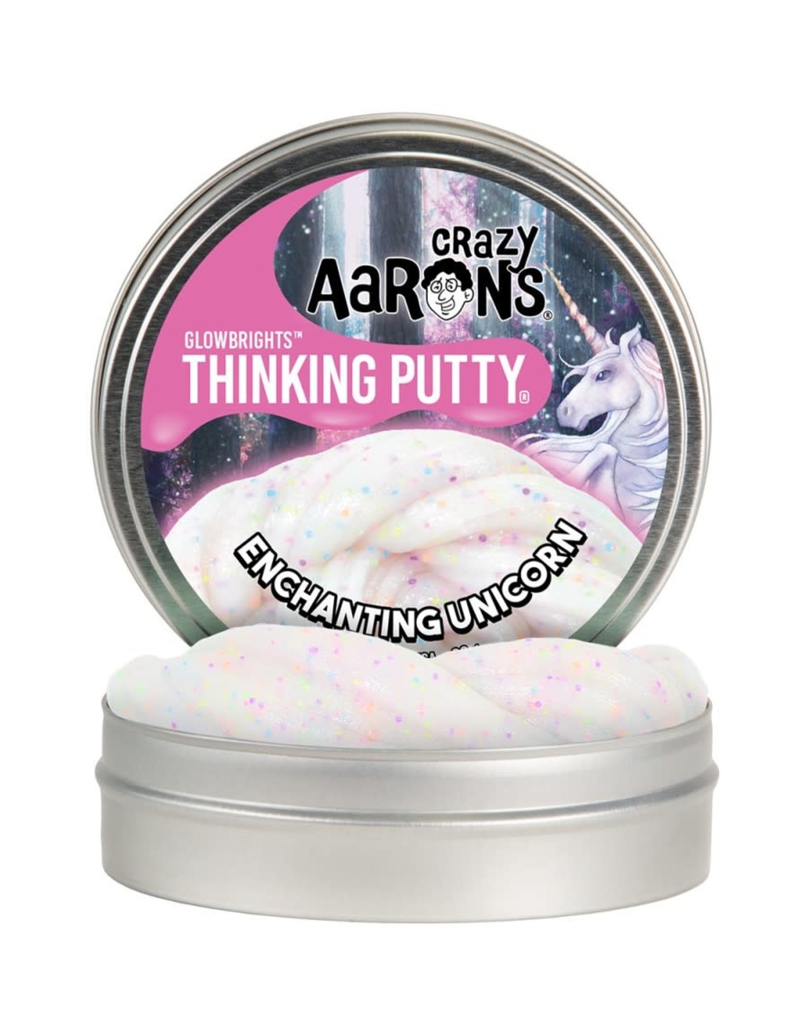Crazy Aaron's Puttyworld Crazy Aaron's Putty - Glow Enchanting Unicorn 4" Tin