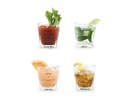 Kikkerland Kikkerland Bartending glasses Set of 4