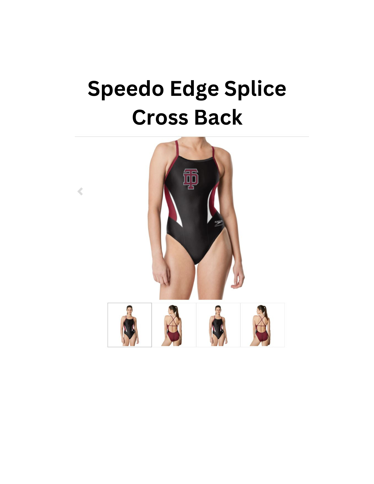SPEEDO Thomas Dale  Speedo Female Edge Splice Black Maroon