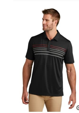 TravisMathew Men's Performance  Striped  Polo