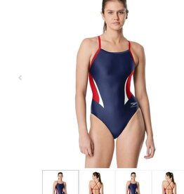 SPEEDO Colonial Heights HS  Speedo Female Edge Splice Navy/Red