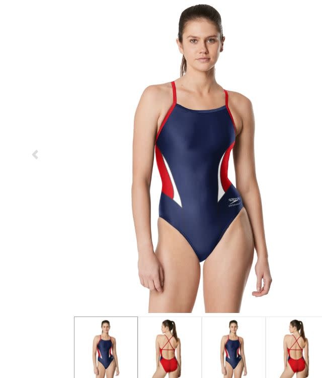 SPEEDO Colonial Heights HS  Speedo Female Edge Splice Navy/Red