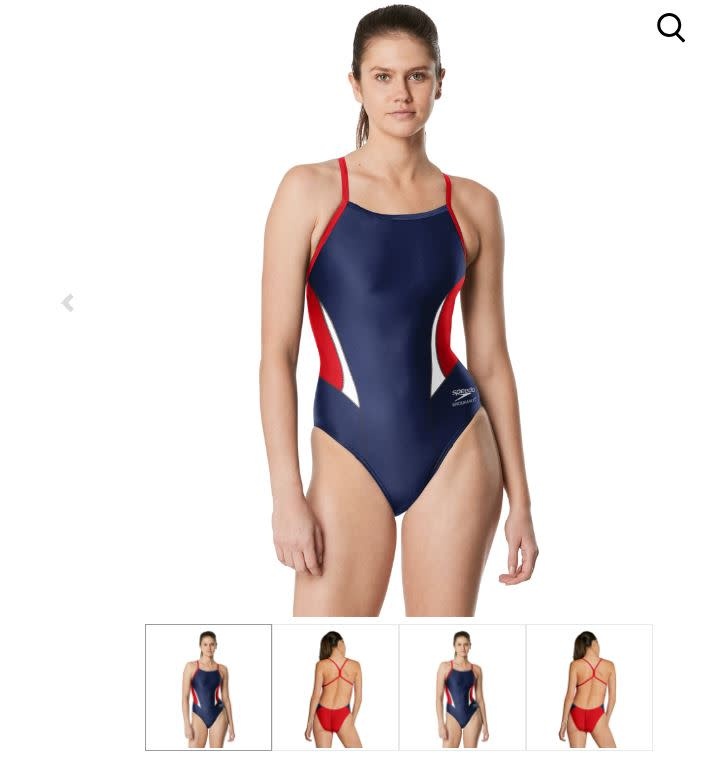SPEEDO Colonial Heights HS  Speedo Female Edge Splice Navy/Red