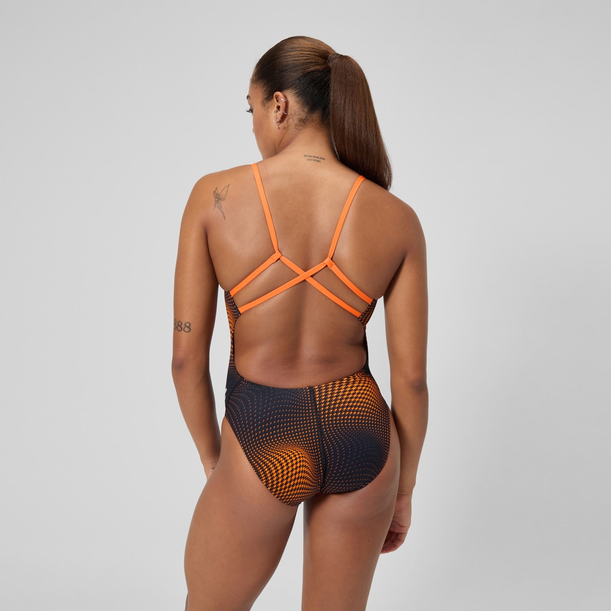 Tucker High School Speedo Flow Orange Strappy Crossback Female
