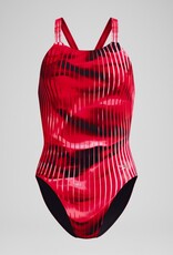 Female Speedo Linear Lava Red