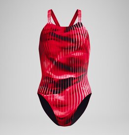 Female Speedo Linear Lava Red