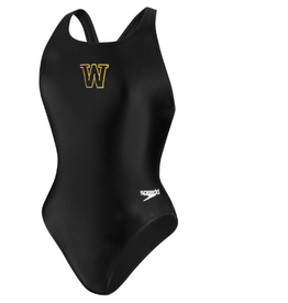 SPEEDO Brandermill Chester Rec Founders Bridge Wellesley Westerleigh Manchester YMCA Highland Springs HS Speedo Female Suit Black