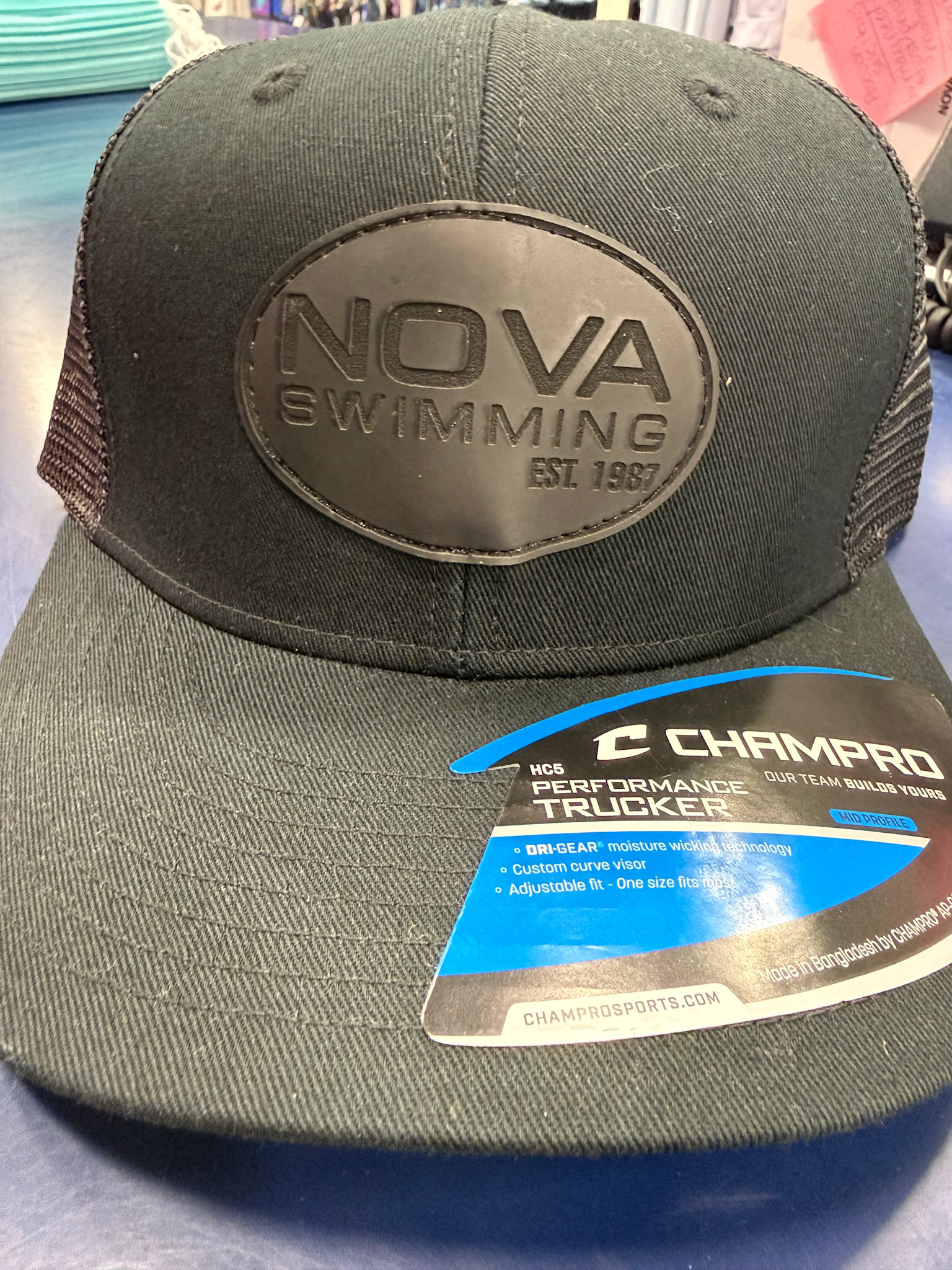 Champro NOVA Black patch trucker hat