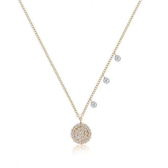 Rose gold diamond disc pendant