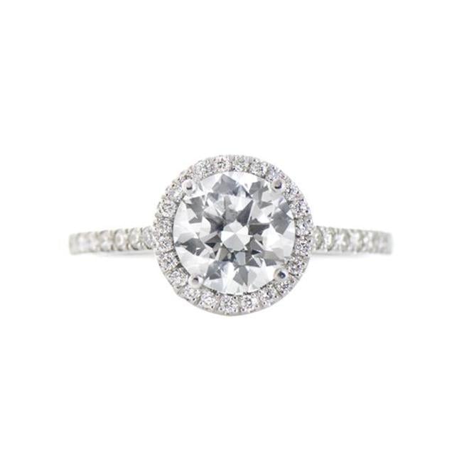 The Crestina - custom diamond halo engagement ring