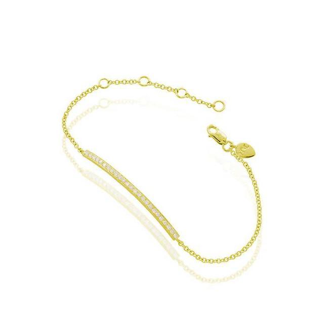 Dainty diamond bar bracelet - yellow gold