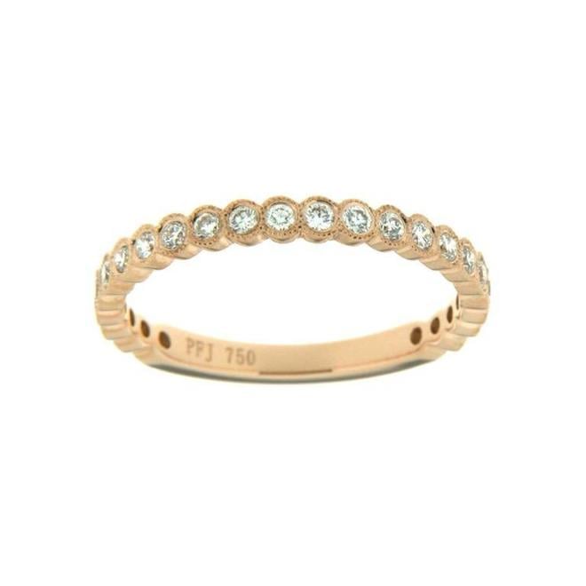 Rose gold bezel set diamond stackable band