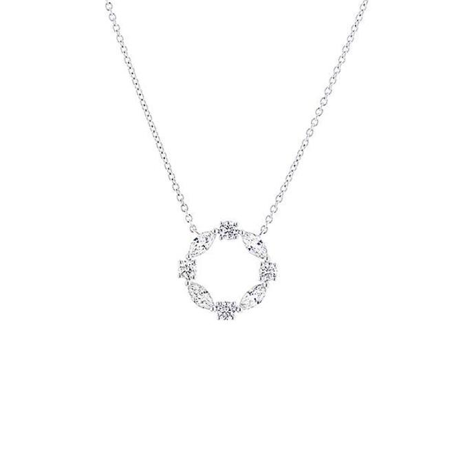 Buy CLARA Silver Rhodium Plated Swiss Zirconia Circle Of Life Pendant Chain  Necklace For Women & Girls Online