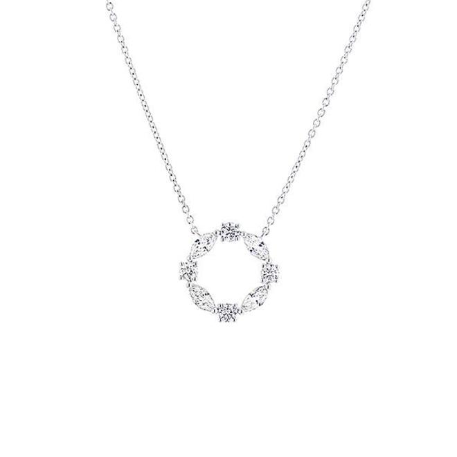 Marquise open circle diamond pendant