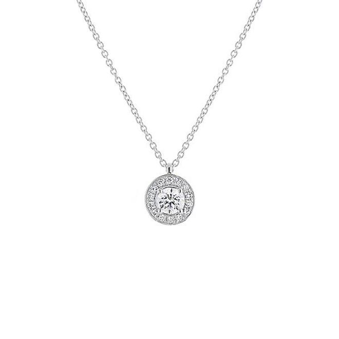 Diamond halo necklace