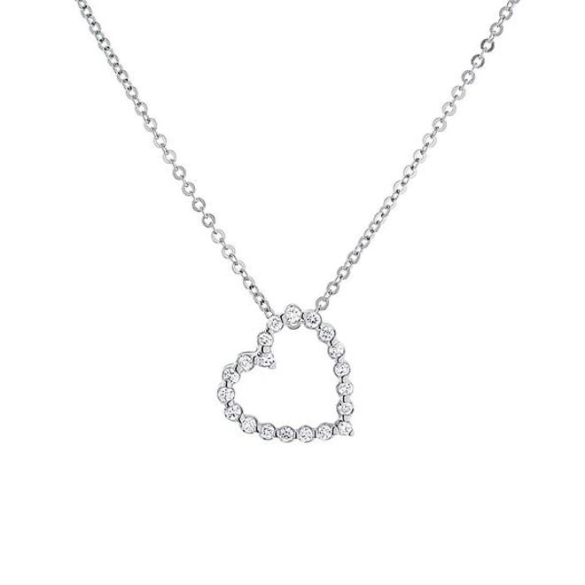 Diamond open heart necklace