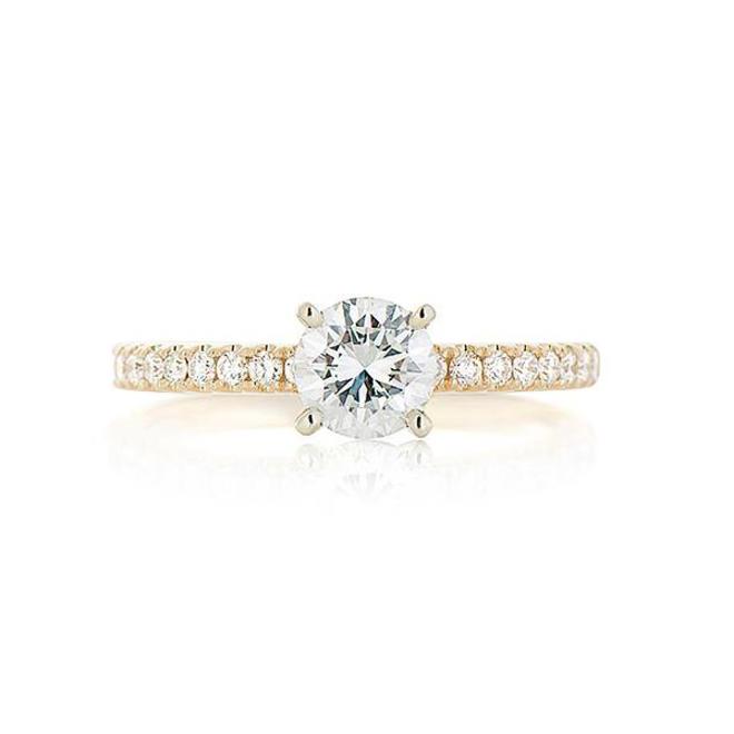 Micro pave accent diamond engagement ring