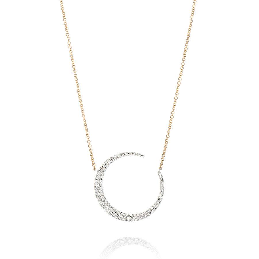 Diamond crescent necklace deals